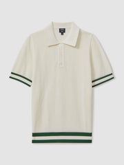 Reiss | | Ché Knitted Half-Button Polo Shirt in White
