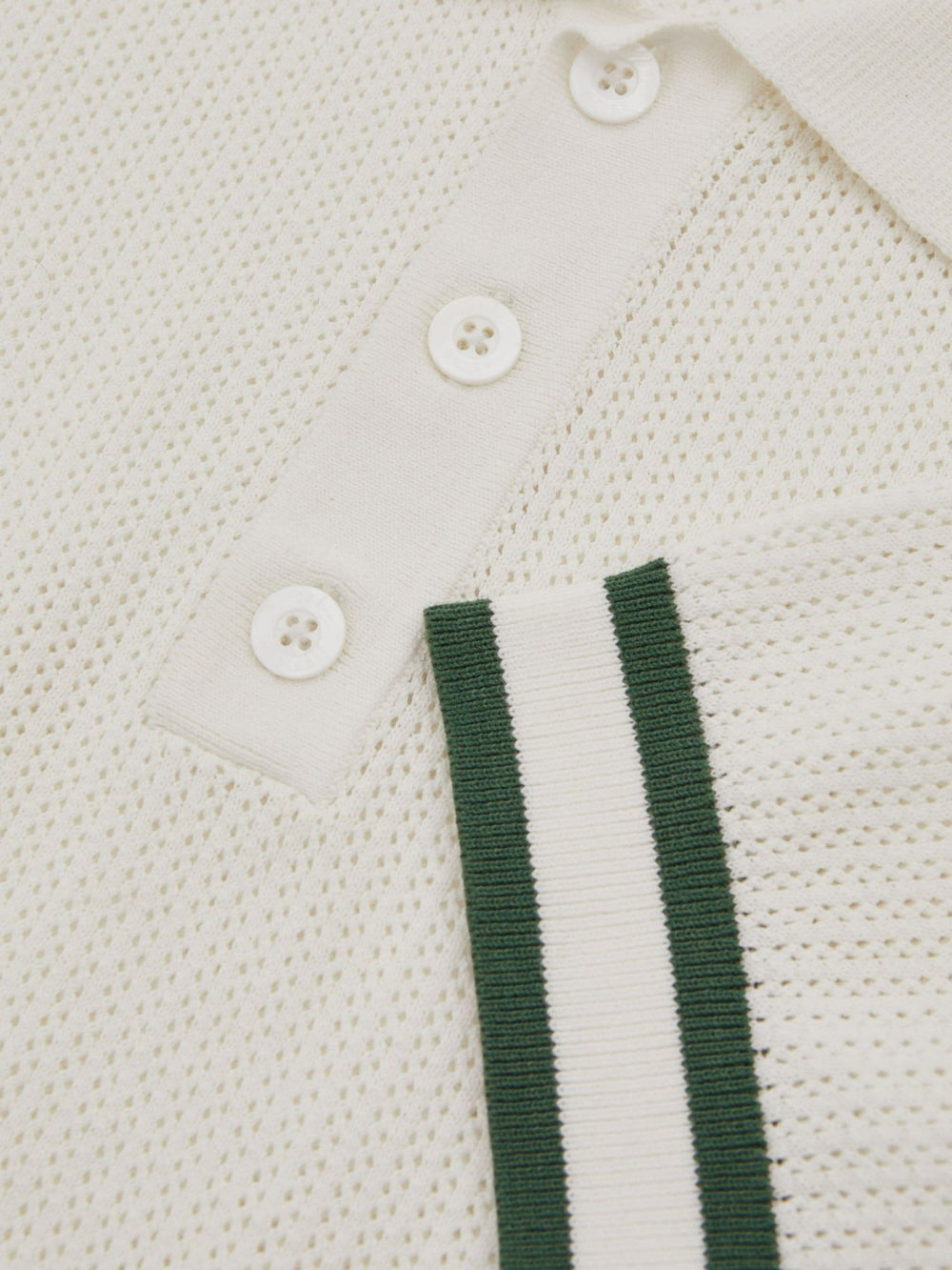 Reiss | | Ché Knitted Half-Button Polo Shirt in White