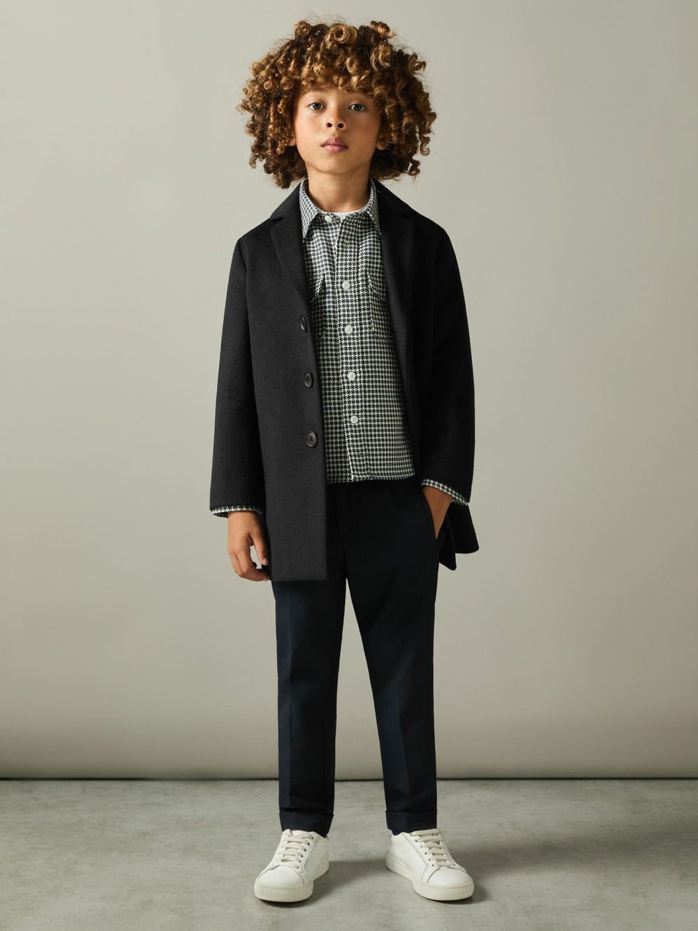 Reiss | 3-9 yrs Single Breasted Overcoat in Navy