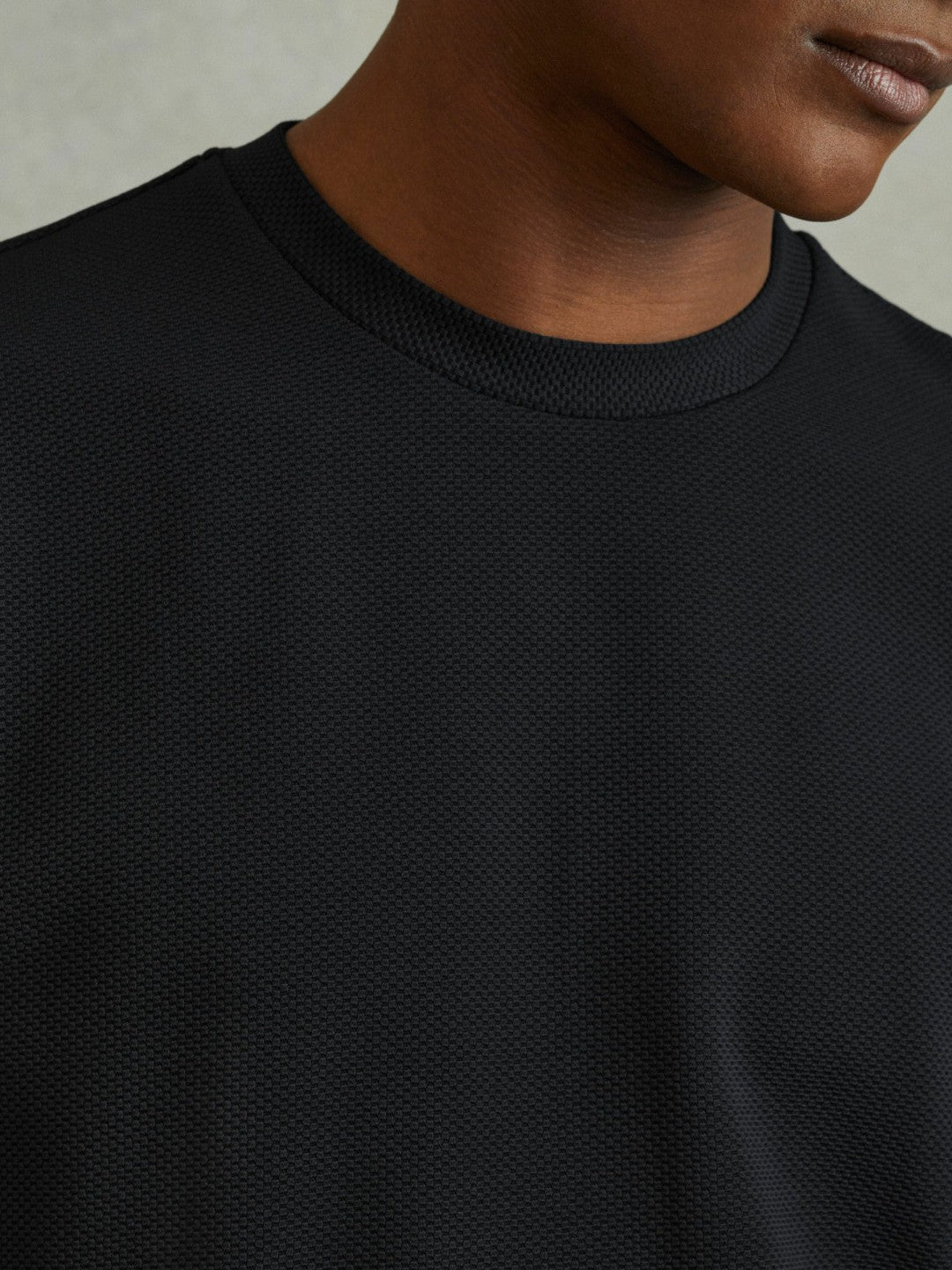 Reiss | Textured Crew-Neck T-Shirt in Navy