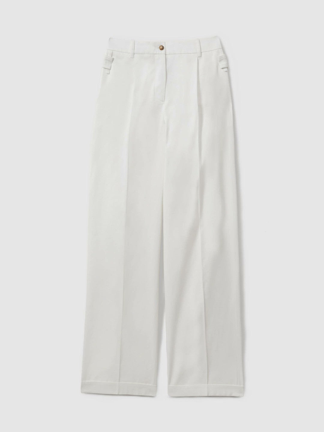 Reiss | Cotton Wide Leg Suit Trousers in White