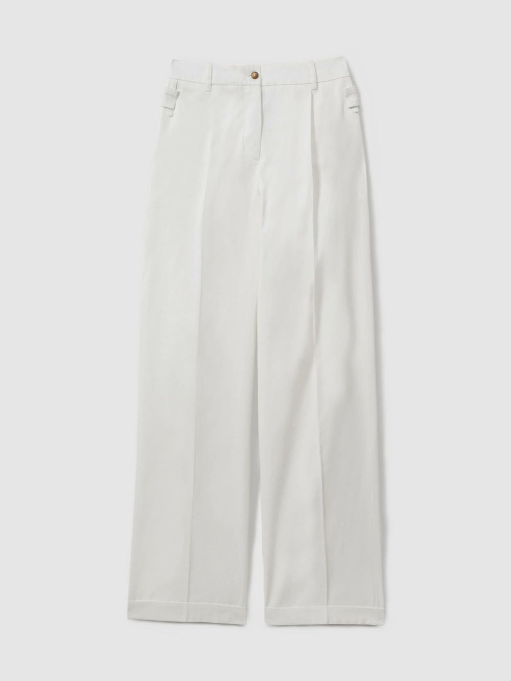 Reiss | Cotton Wide Leg Suit Trousers in White