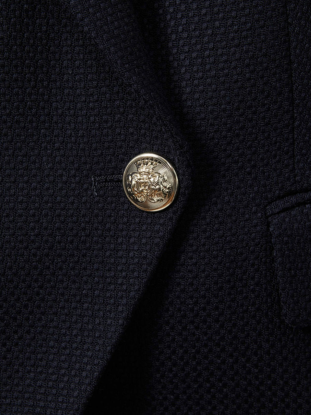 Reiss | Tailored Fit Textured Double Breasted Blazer in Navy