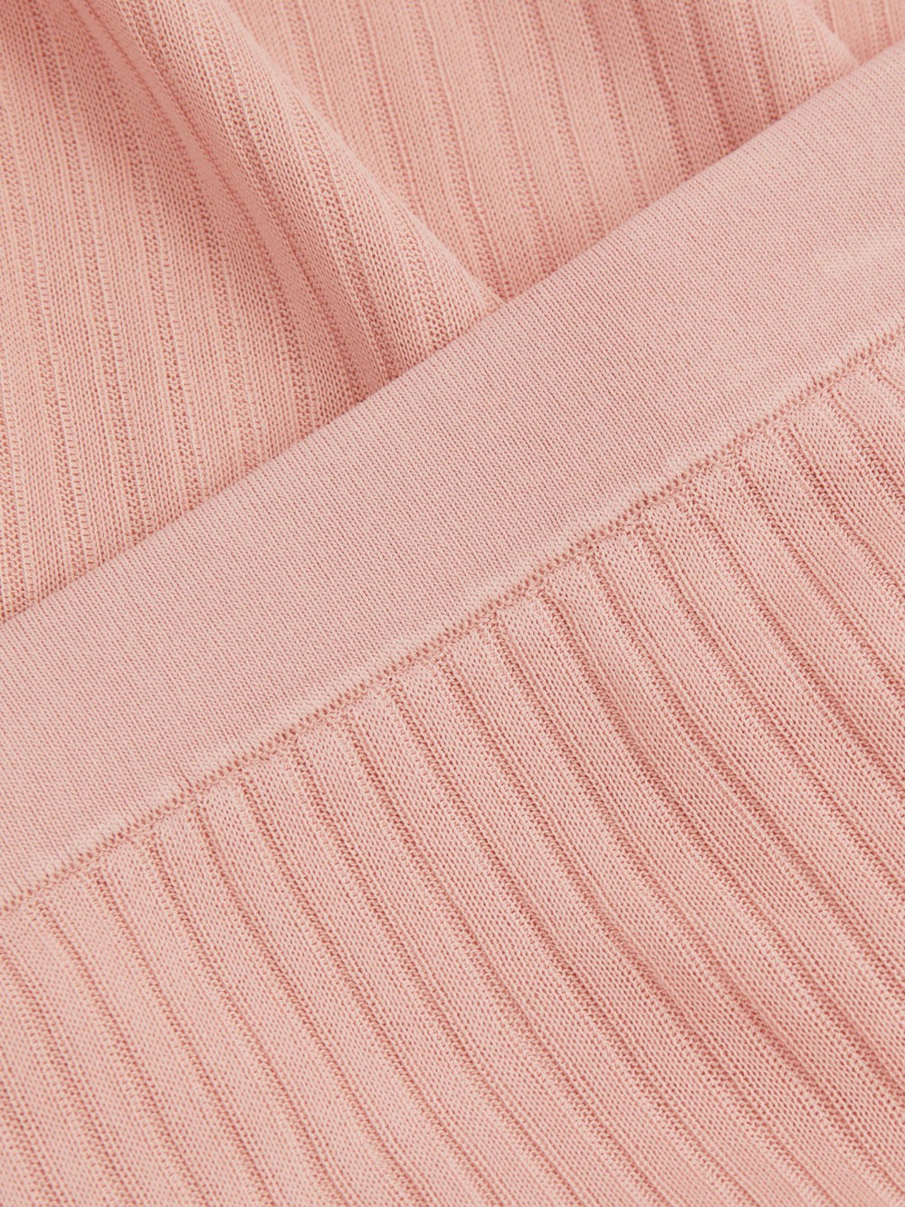 Reiss | Carrie Pink Anna Quan Sheer Ribbed Knitted Midi Skirt
