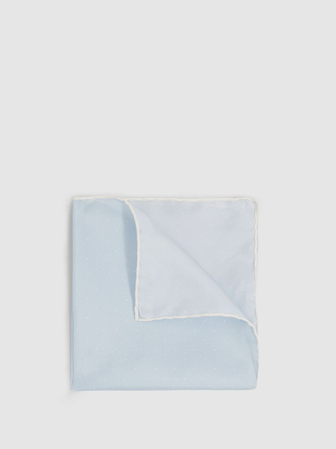 Reiss | Polka Dot Silk Pocket Square in Light Blue