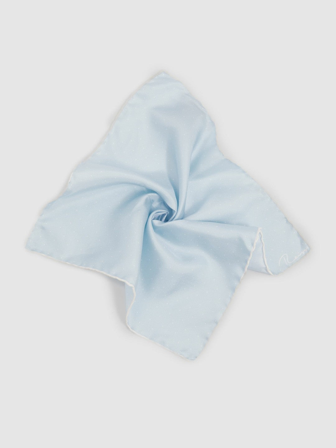 Reiss | Polka Dot Silk Pocket Square in Light Blue