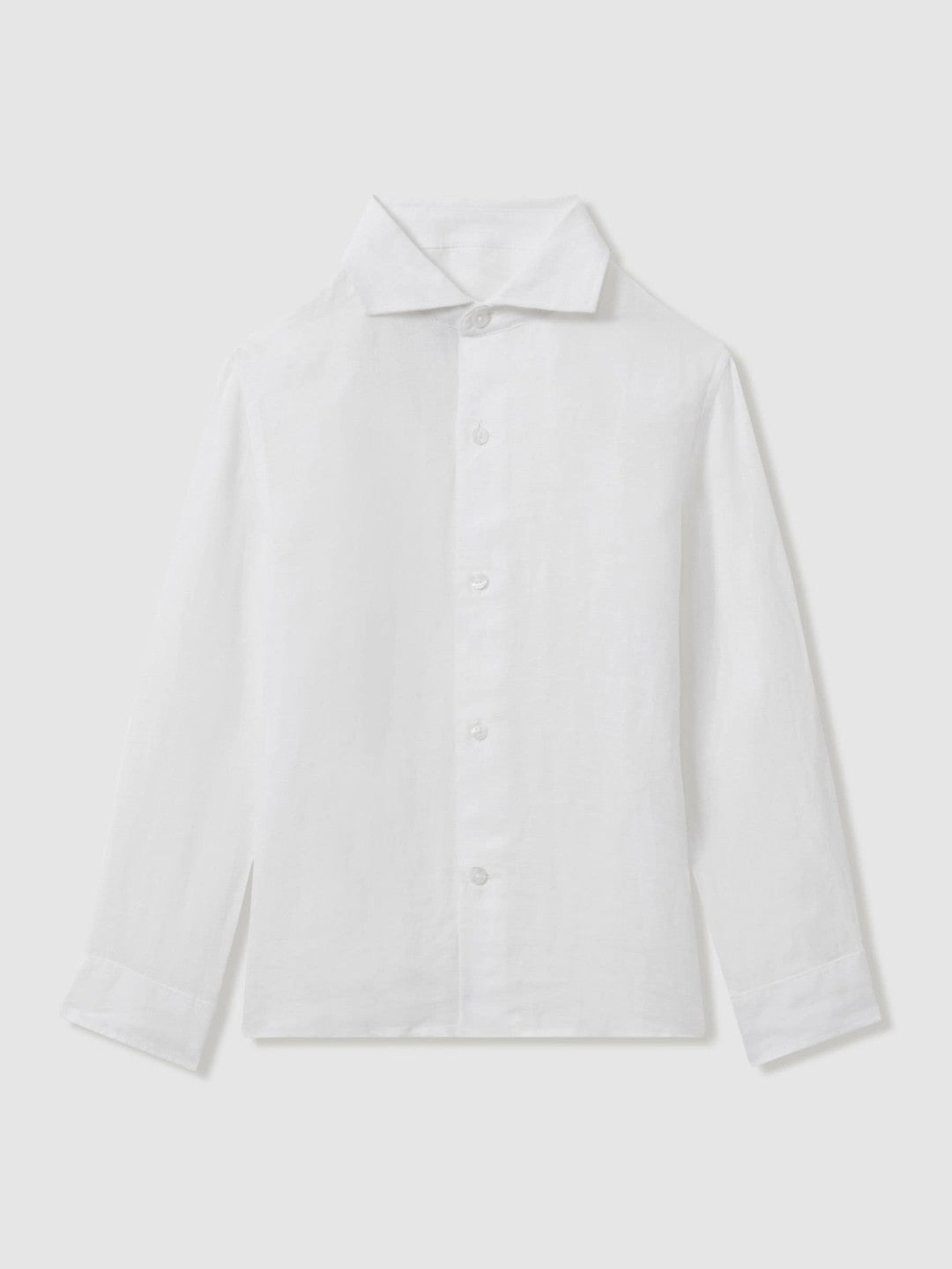 Reiss | 9-13 yrs Linen Cutaway Collar Shirt in White