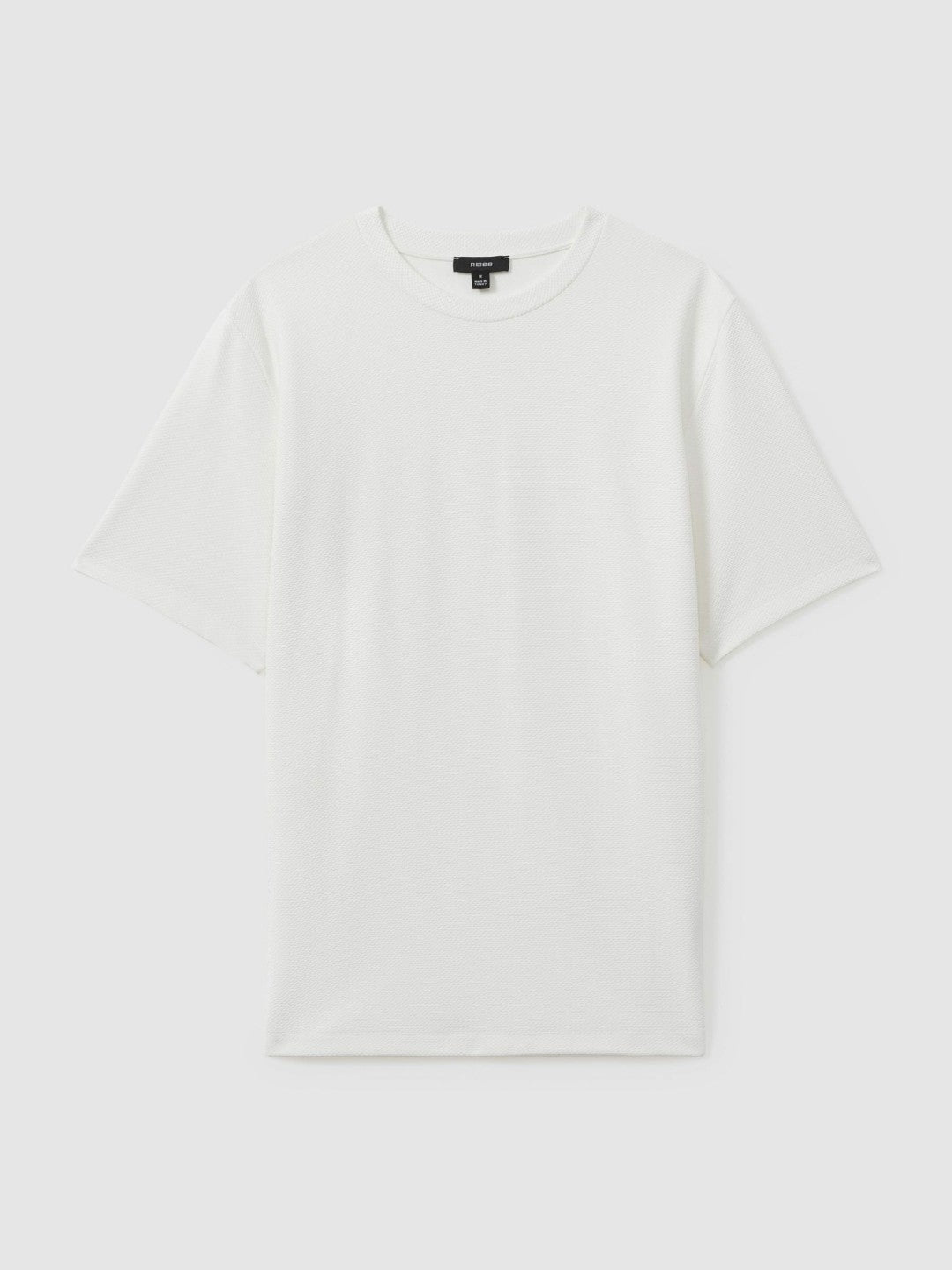 Reiss | Textured Crew-Neck T-Shirt in Off White