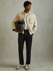 Reiss | Textured Crew-Neck T-Shirt in Off White