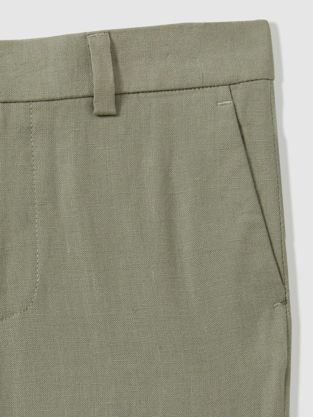 Reiss | 3-9 yrs Slim Fit Linen Adjustable Trousers in Apple