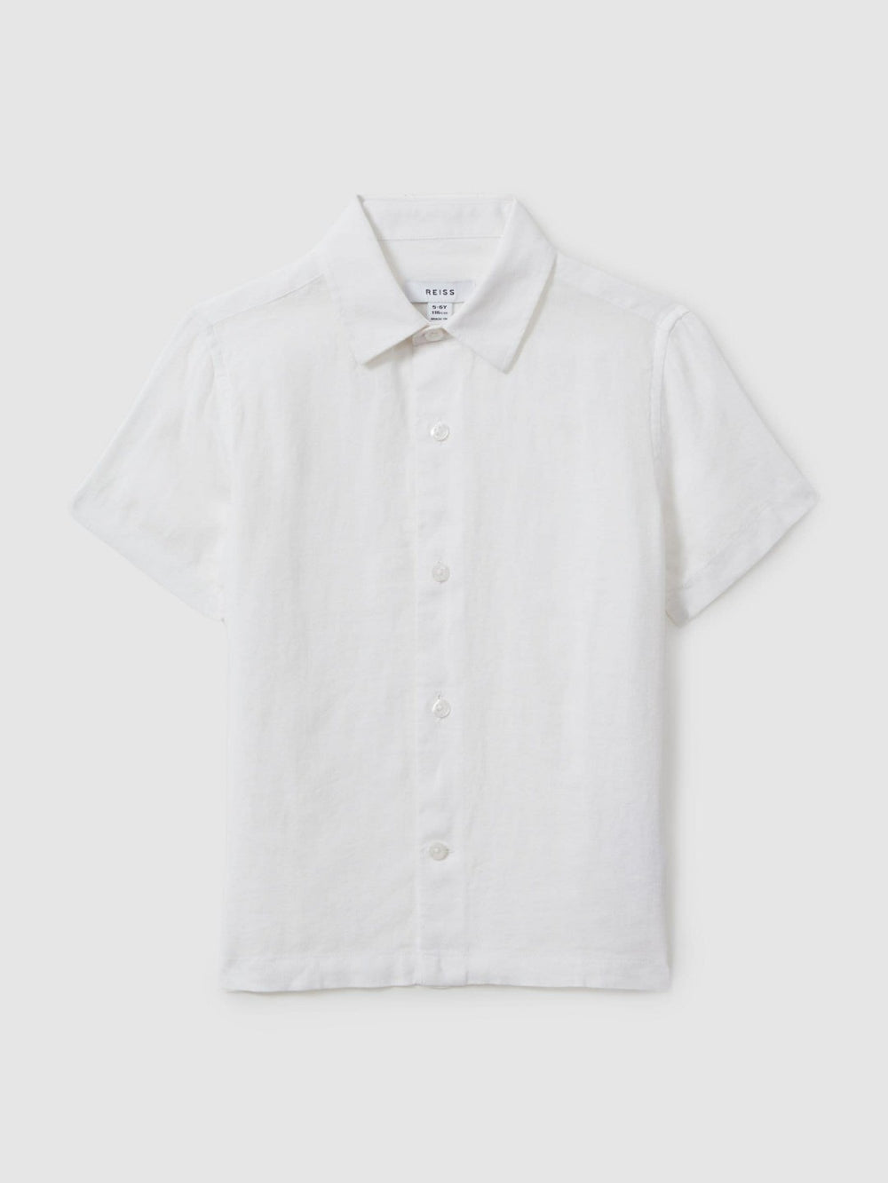 Reiss | 9-13 yrs Short Sleeve Linen Shirt in White