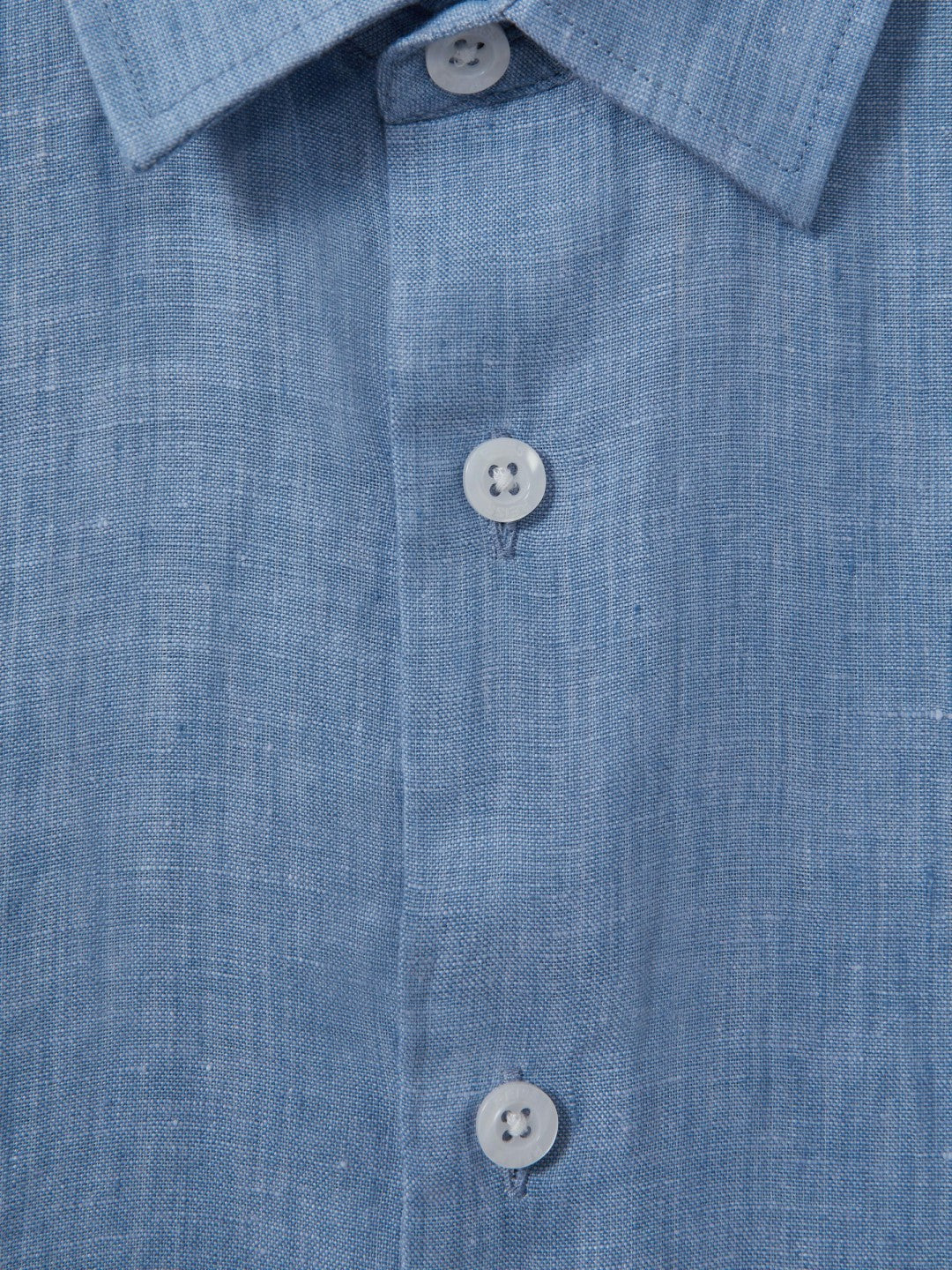 Reiss | 3-9 yrs Short Sleeve Linen Shirt in Sky Blue