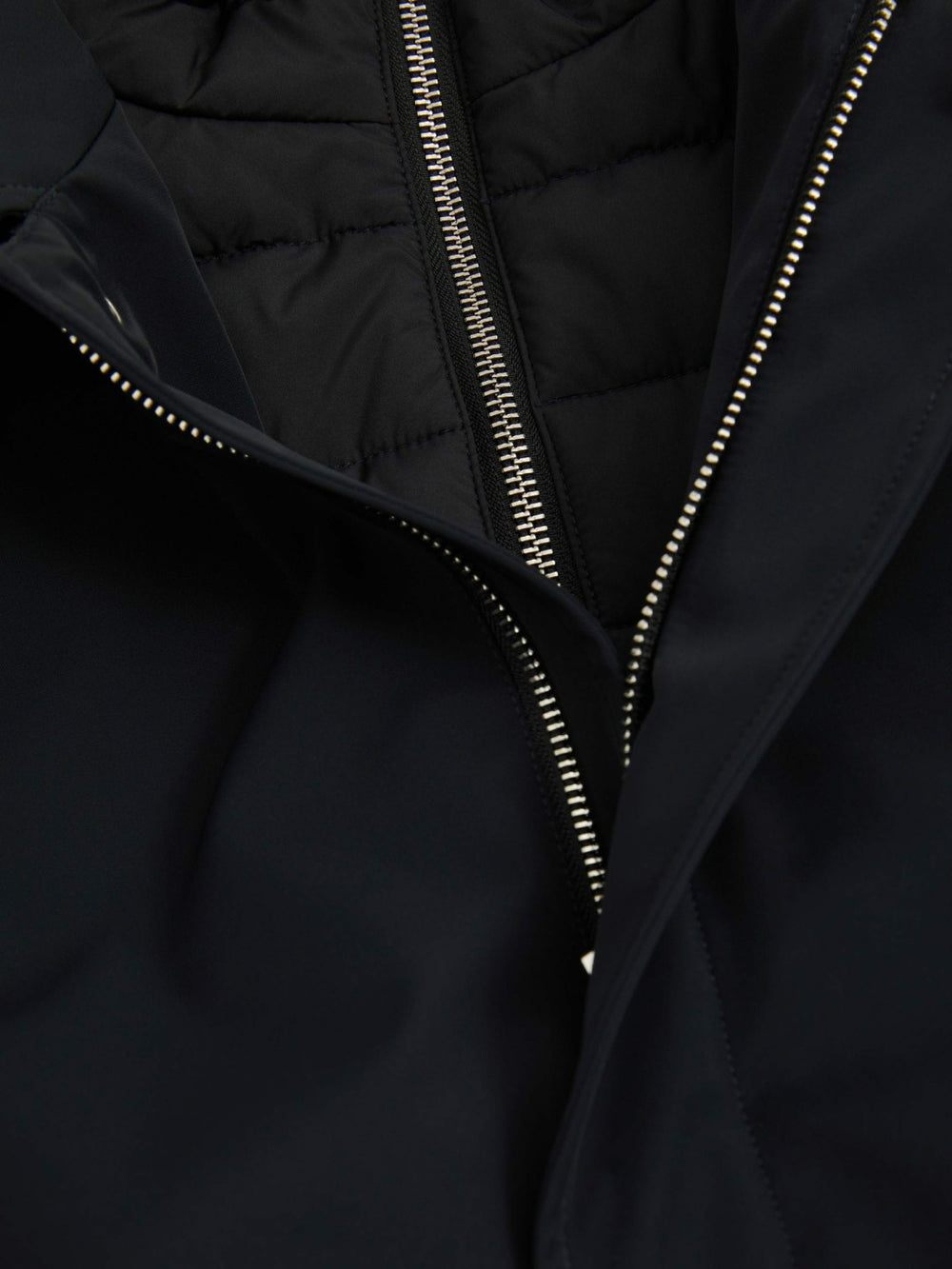 Reiss | Hybrid Removable Funnel Neck Overcoat in Navy