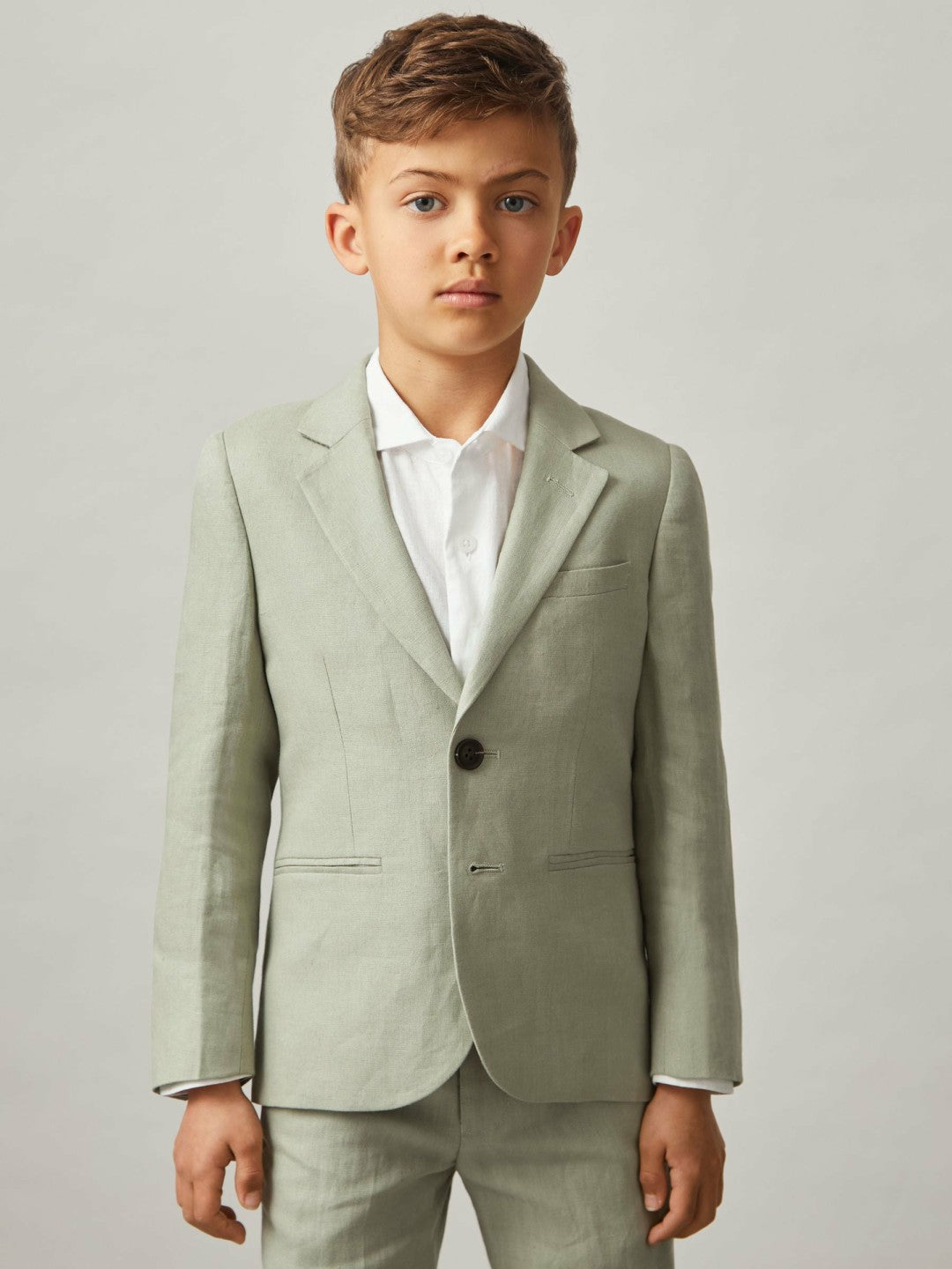 Reiss | 3-9 yrs Linen Single Breasted Blazer in Apple