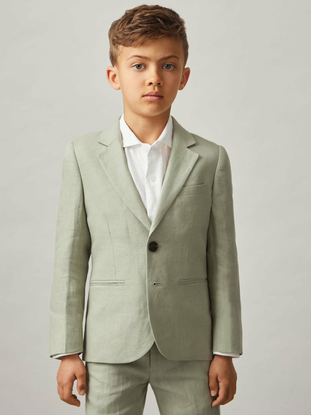 Reiss | 3-9 yrs Linen Single Breasted Blazer in Apple