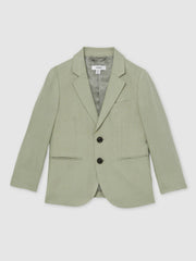 Reiss | 3-9 yrs Linen Single Breasted Blazer in Apple