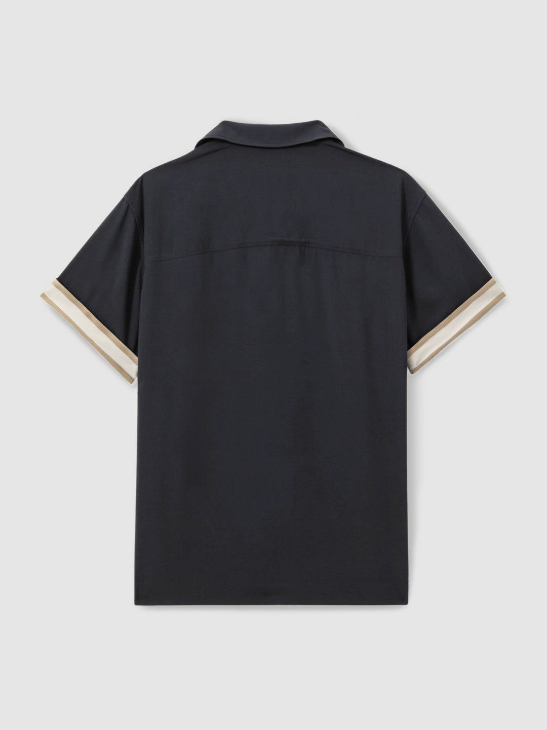 Reiss | | Ché Cuff Detail Cuban Collar Shirt in Navy
