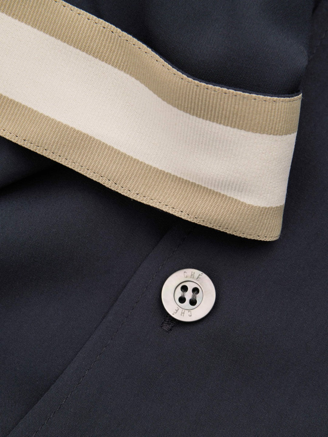 Reiss | | Ché Cuff Detail Cuban Collar Shirt in Navy