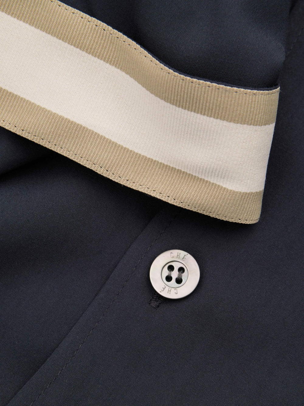 Reiss | | Ché Cuff Detail Cuban Collar Shirt in Navy
