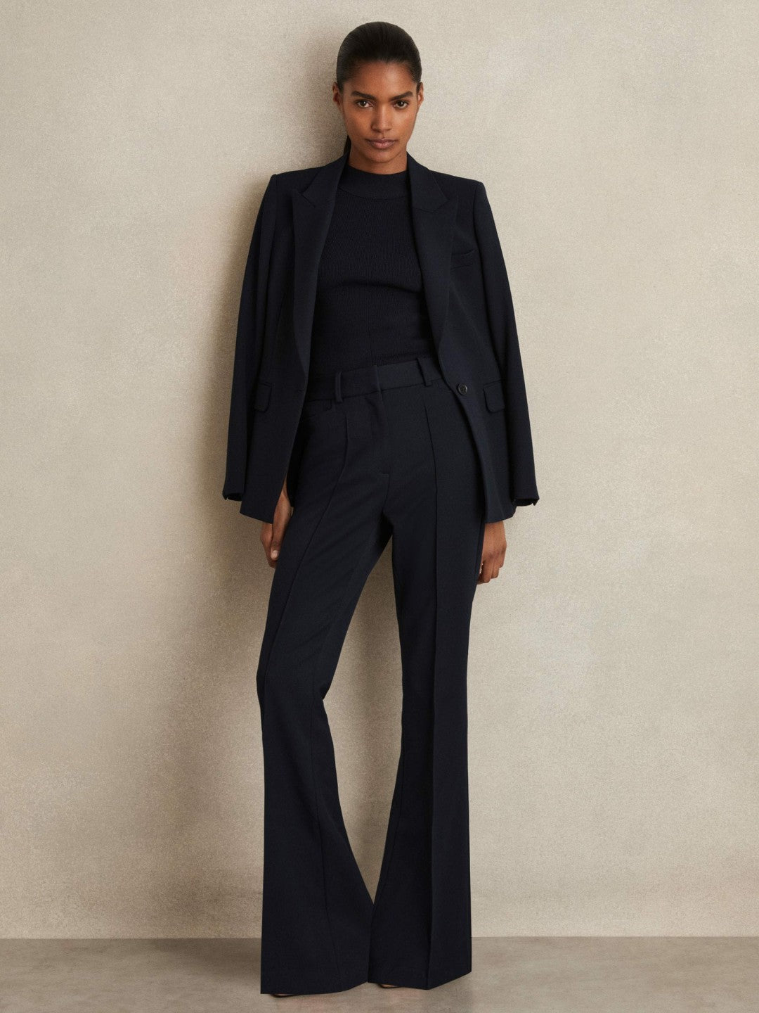 Reiss | Flared Suit Trousers in Navy