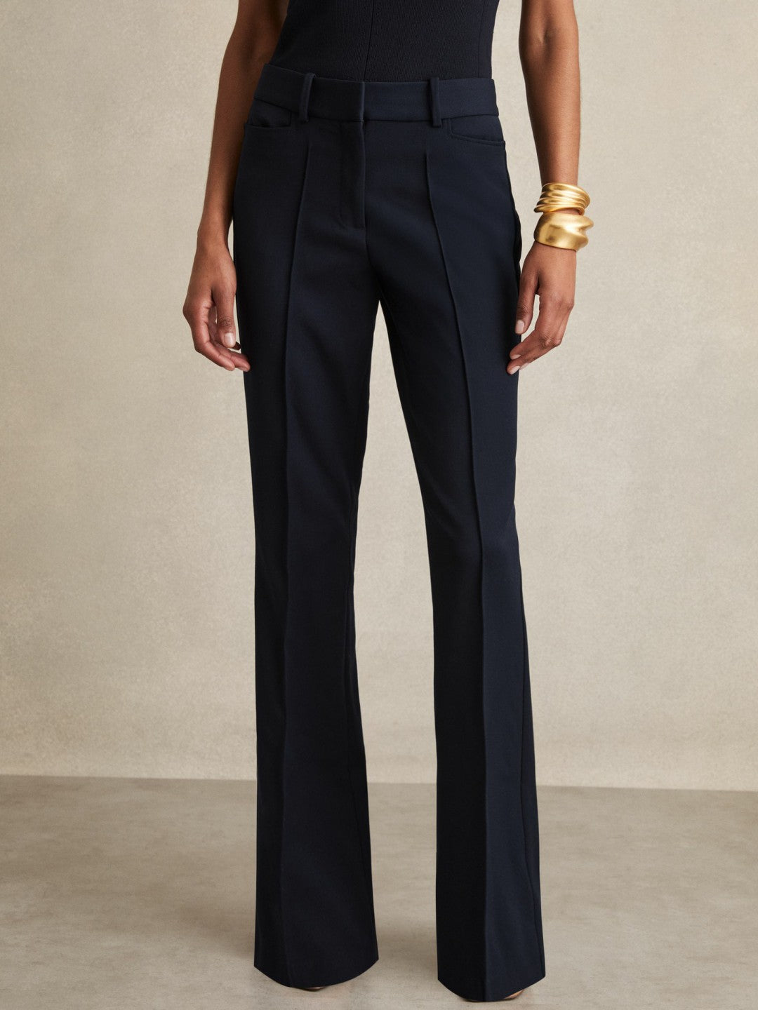 Reiss | Flared Suit Trousers in Navy