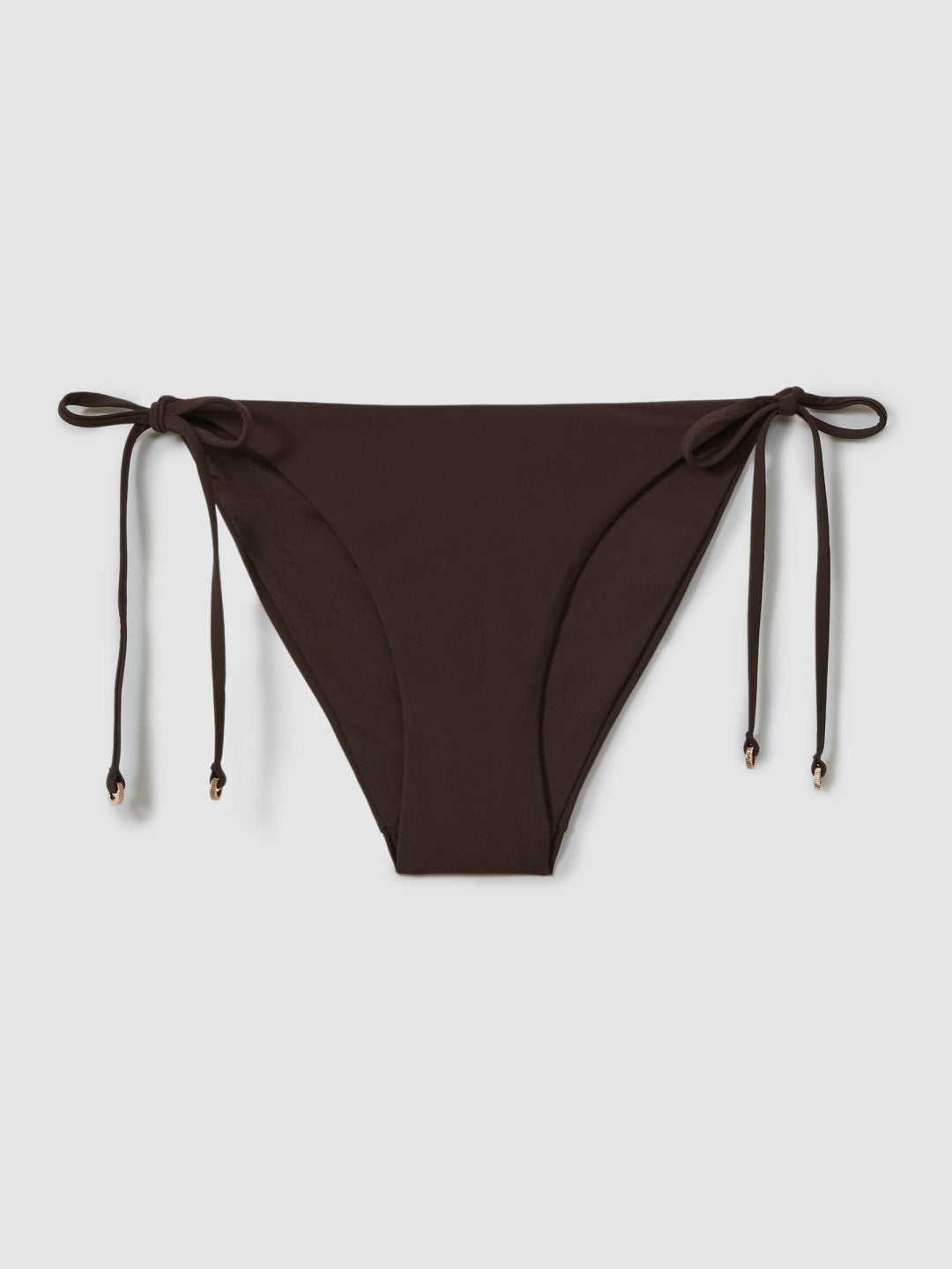 Reiss | Side Tie Bikini Bottoms in Chocolate