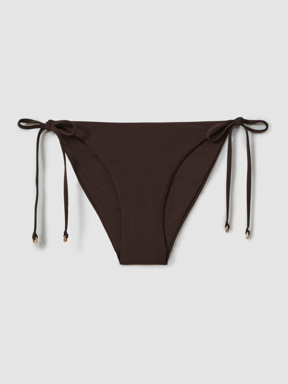 Reiss | Side Tie Bikini Bottoms in Chocolate