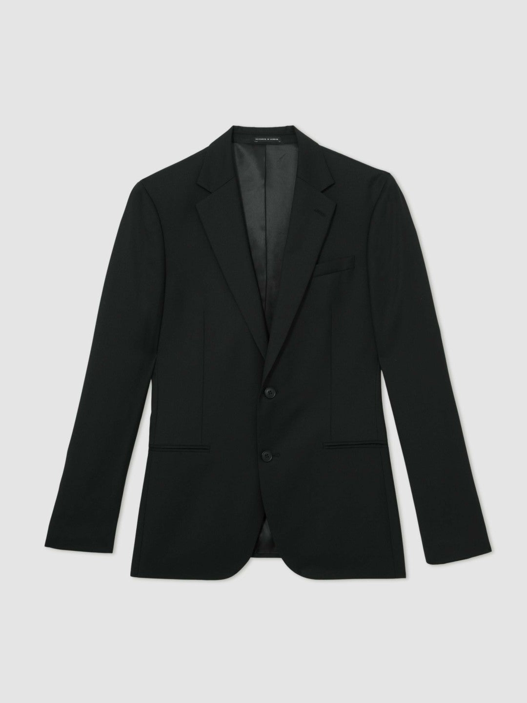 Reiss | Wool-Blend Single-Breasted Suit Jacket Slim-Fit in Black