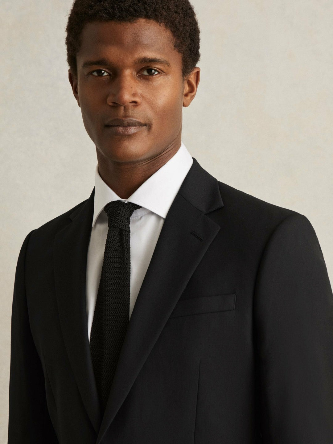Reiss | Wool-Blend Single-Breasted Suit Jacket Slim-Fit in Black