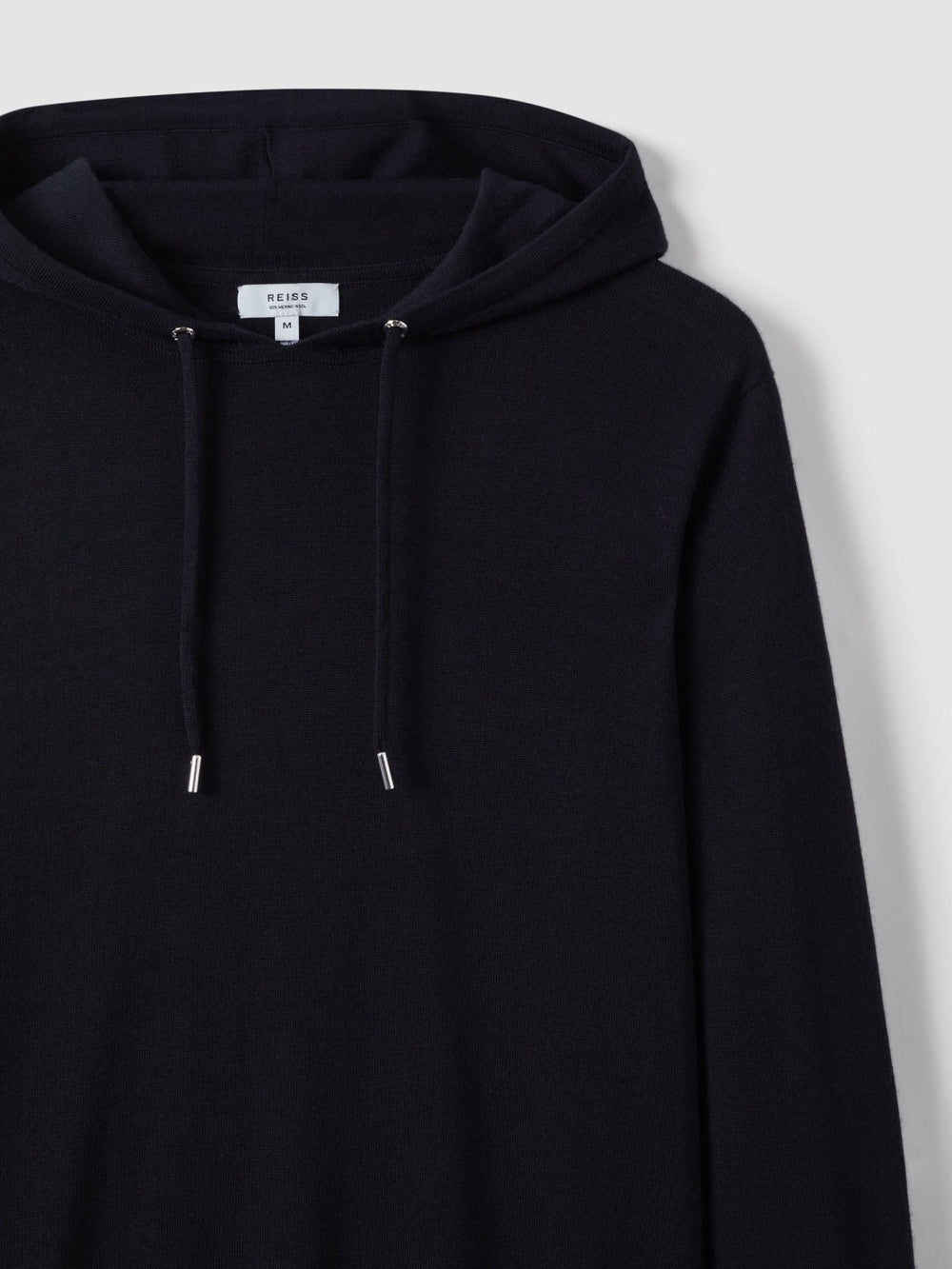 Reiss | Merino Wool Drawstring Hoodie in Navy