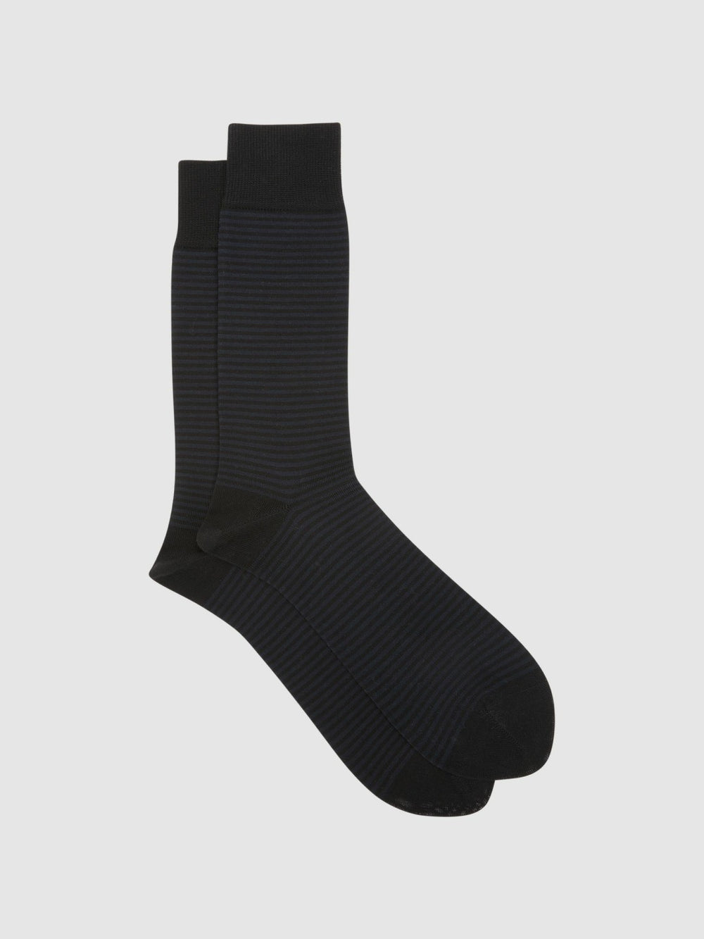 Reiss | Striped Socks in Black/Navy
