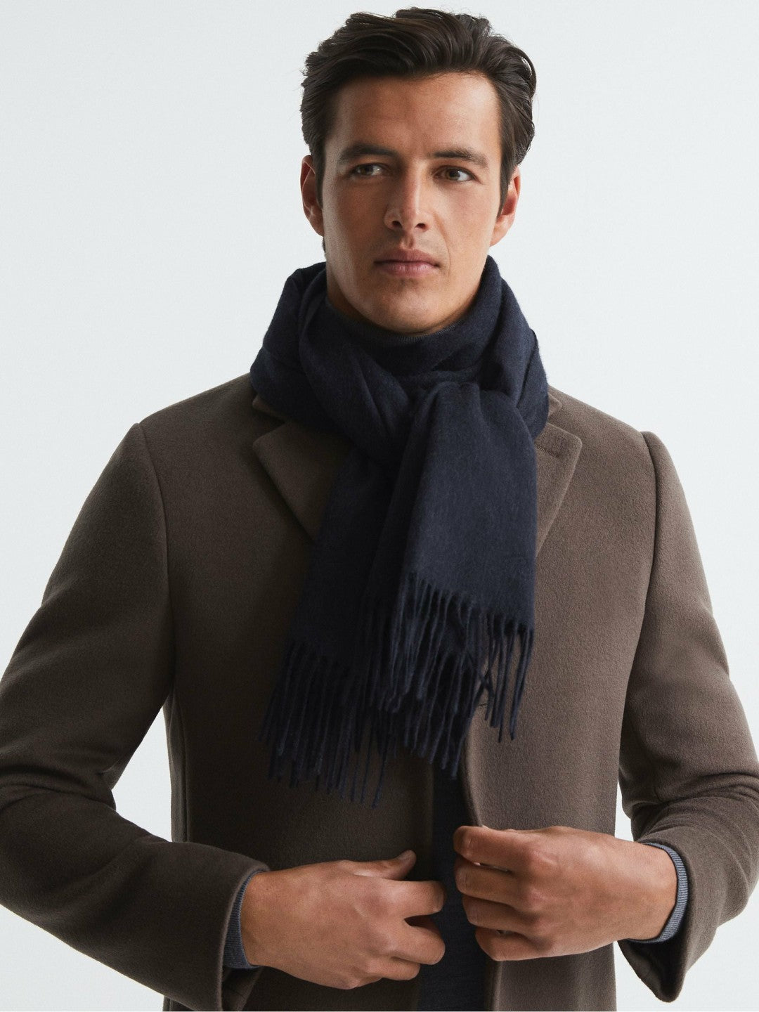 Reiss | Wool and Cashmere Scarf in Navy
