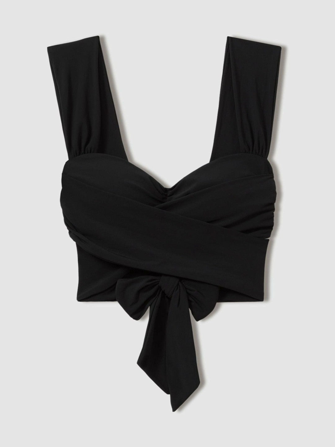 Reiss | Wrap Design Bikini Top in Black