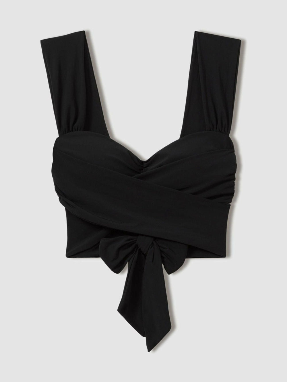 Reiss | Wrap Design Bikini Top in Black