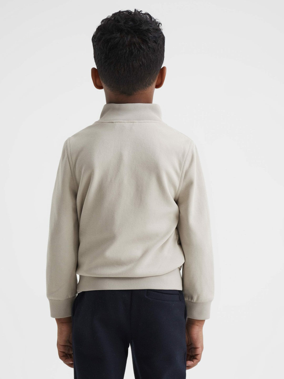 Reiss | 3-9 yrs Funnel Neck Quilted Hybrid Jacket in Stone
