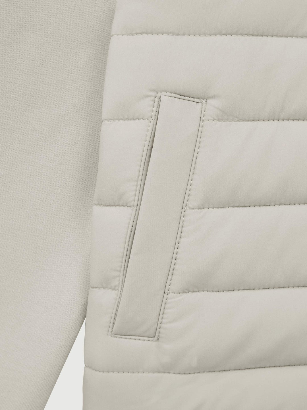 Reiss | 3-9 yrs Funnel Neck Quilted Hybrid Jacket in Stone