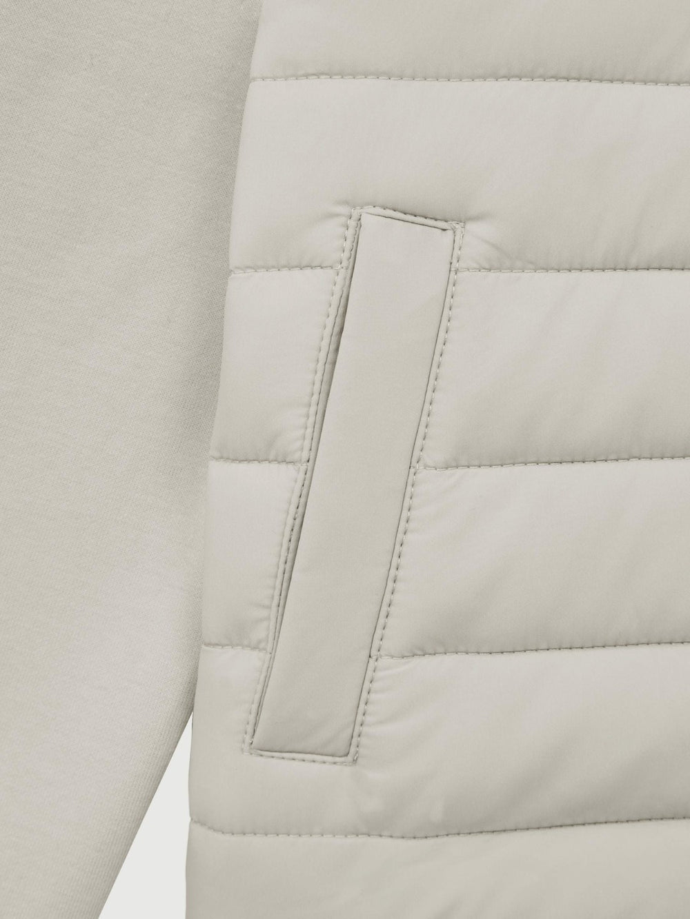 Reiss | 3-9 yrs Funnel Neck Quilted Hybrid Jacket in Stone
