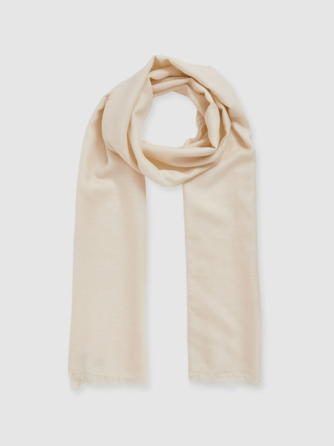 Reiss | Wool-Cashmere Lightweight Scarf in Off White
