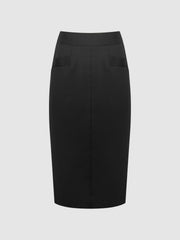Reiss | Petite Tailored Pencil Skirt in Black
