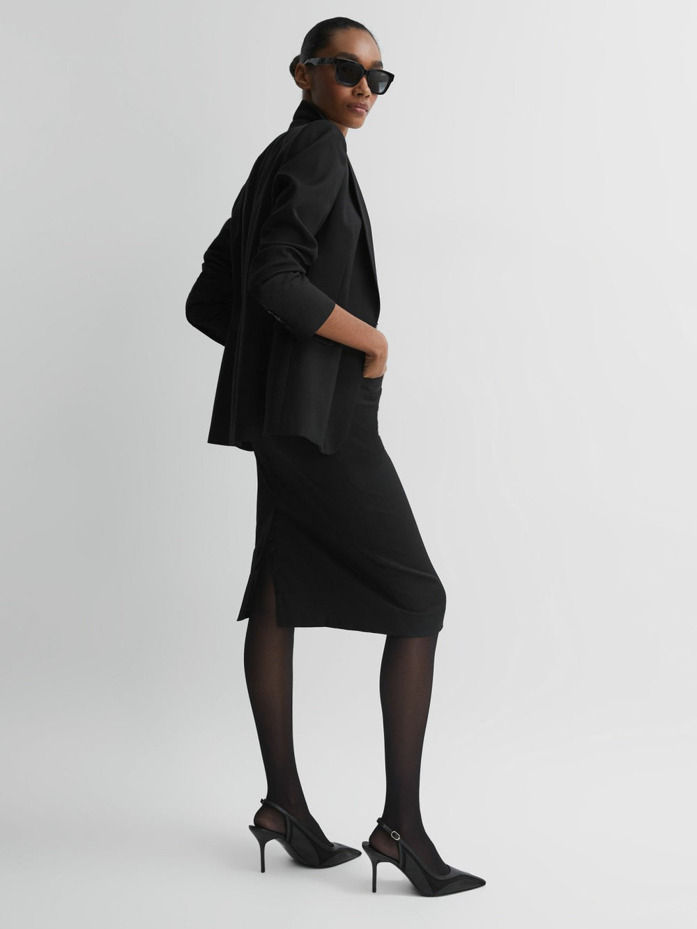 Reiss | Petite Tailored Pencil Skirt in Black