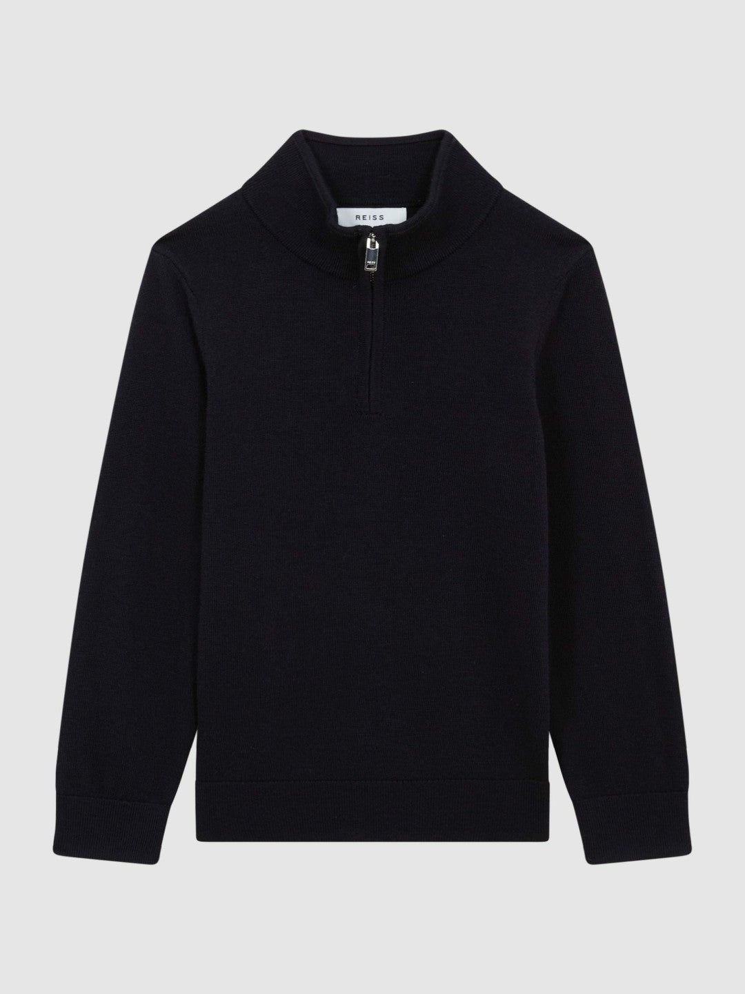 Reiss | 3-9 yrs Merino Wool Zip-Neck Jumper in Navy
