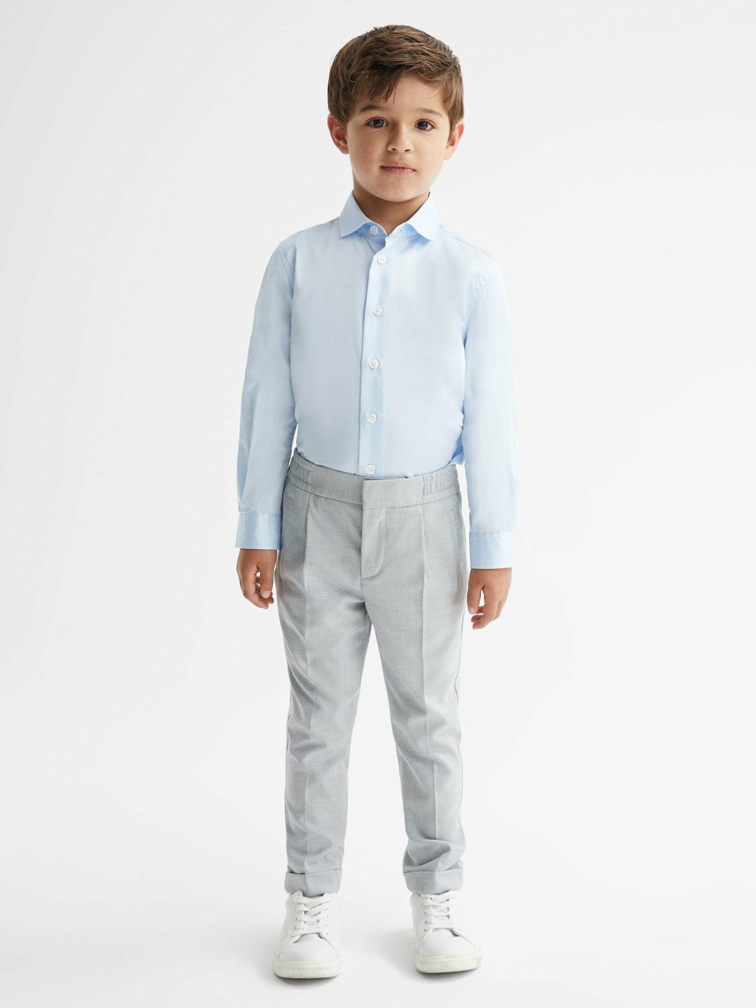 Reiss | 4-9 yrs Slim-Fit Cotton Shirt in Soft Blue