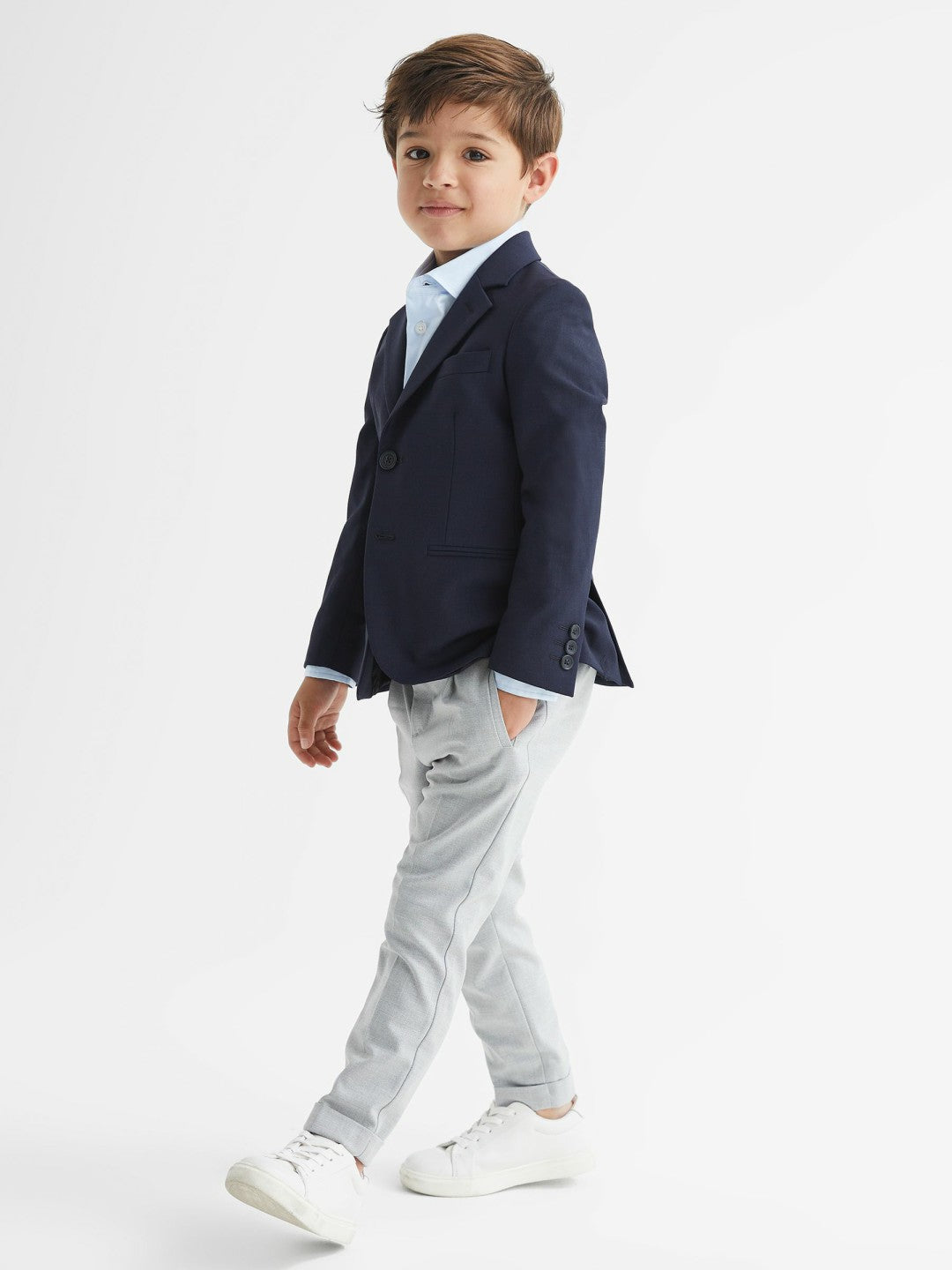 Reiss | 4-9 yrs Slim-Fit Cotton Shirt in Soft Blue