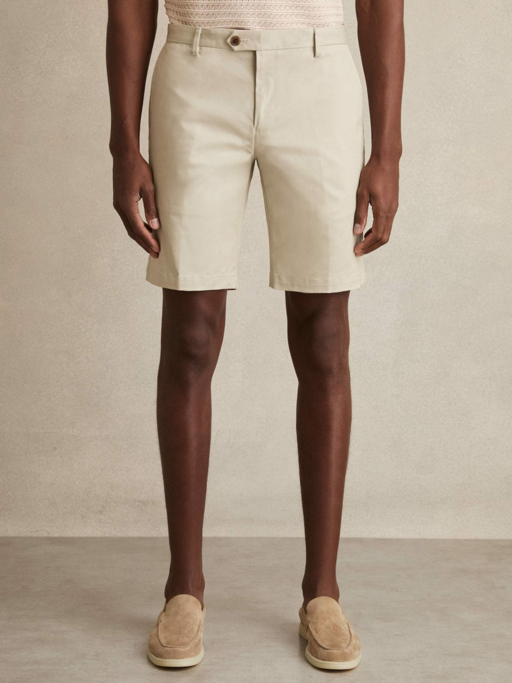 Reiss | Cotton Chino Shorts With Stretch in Stone