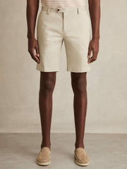 Reiss | Cotton Chino Shorts With Stretch in Stone