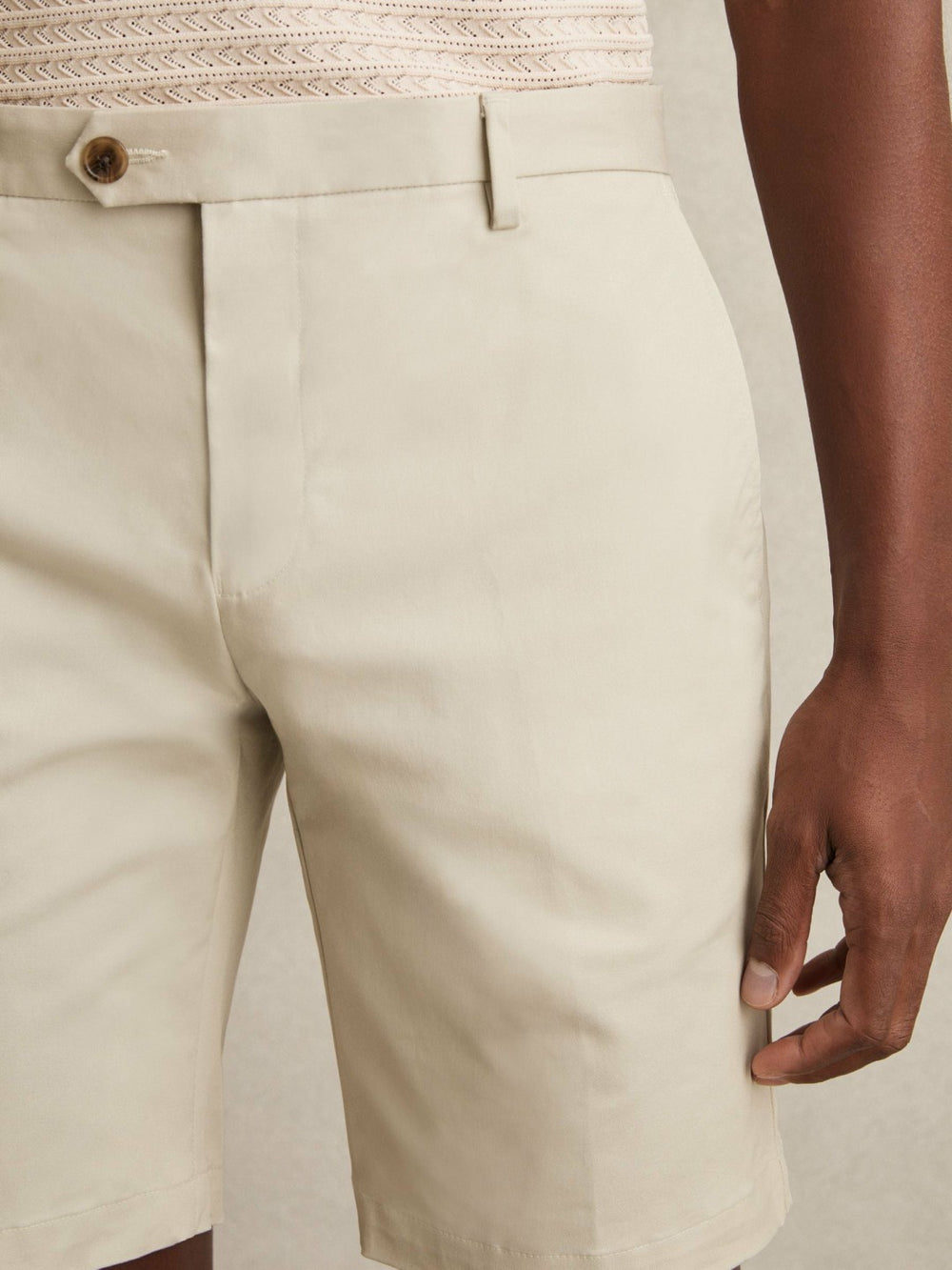 Reiss | Cotton Chino Shorts With Stretch in Stone