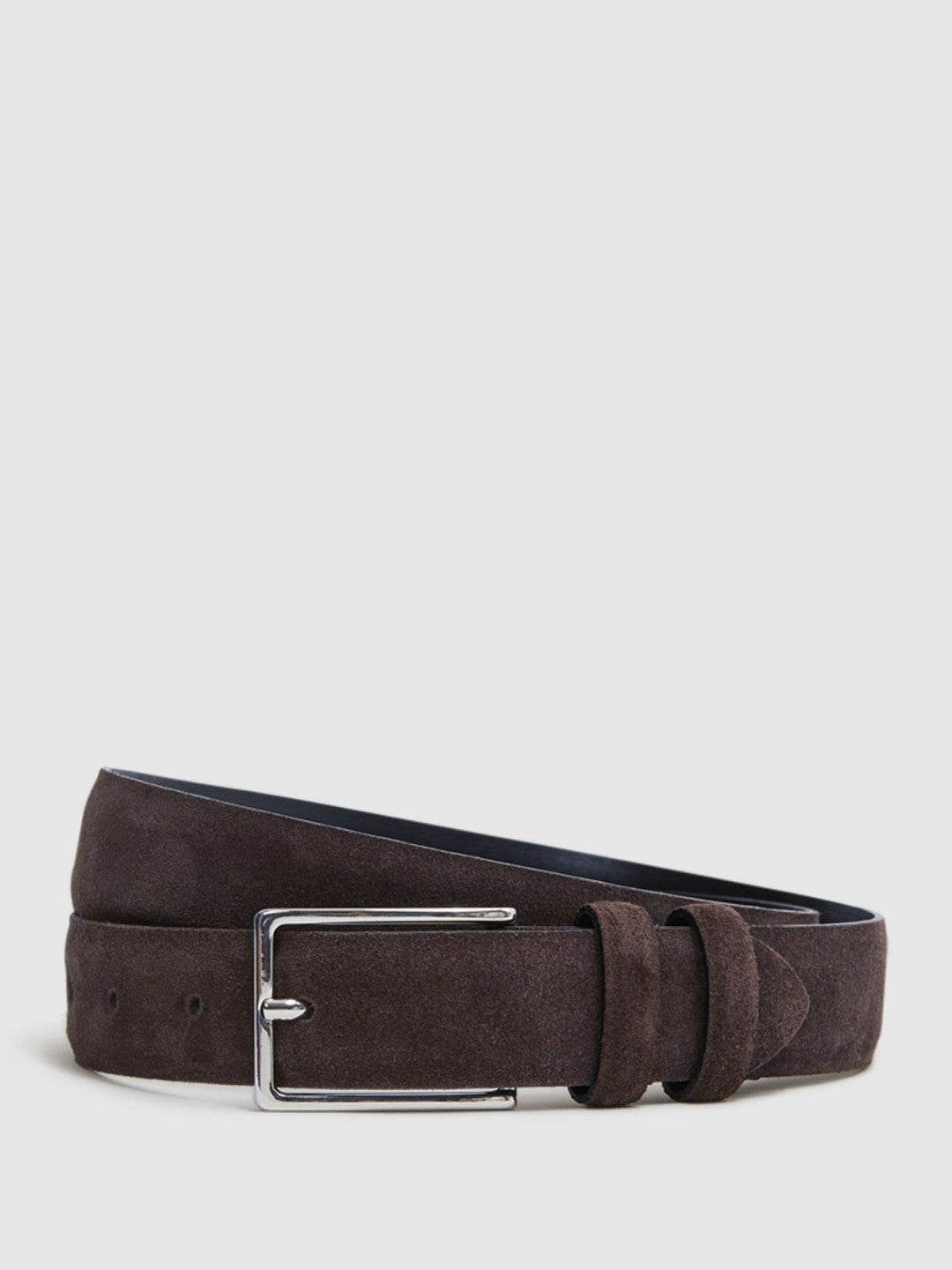 Reiss | Suede Belt in Chocolate