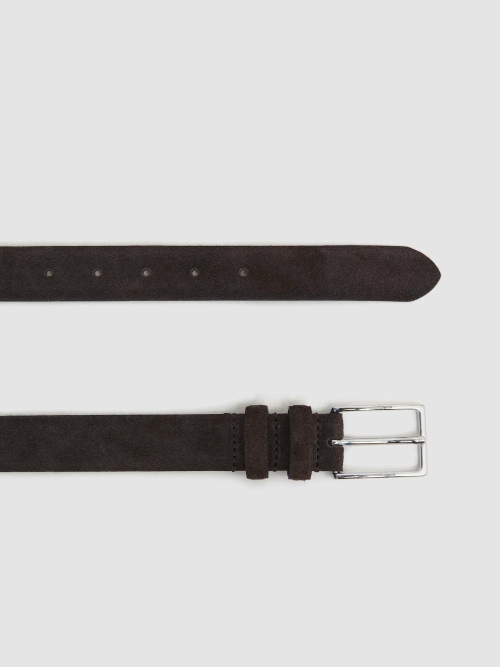 Reiss | Suede Belt in Chocolate