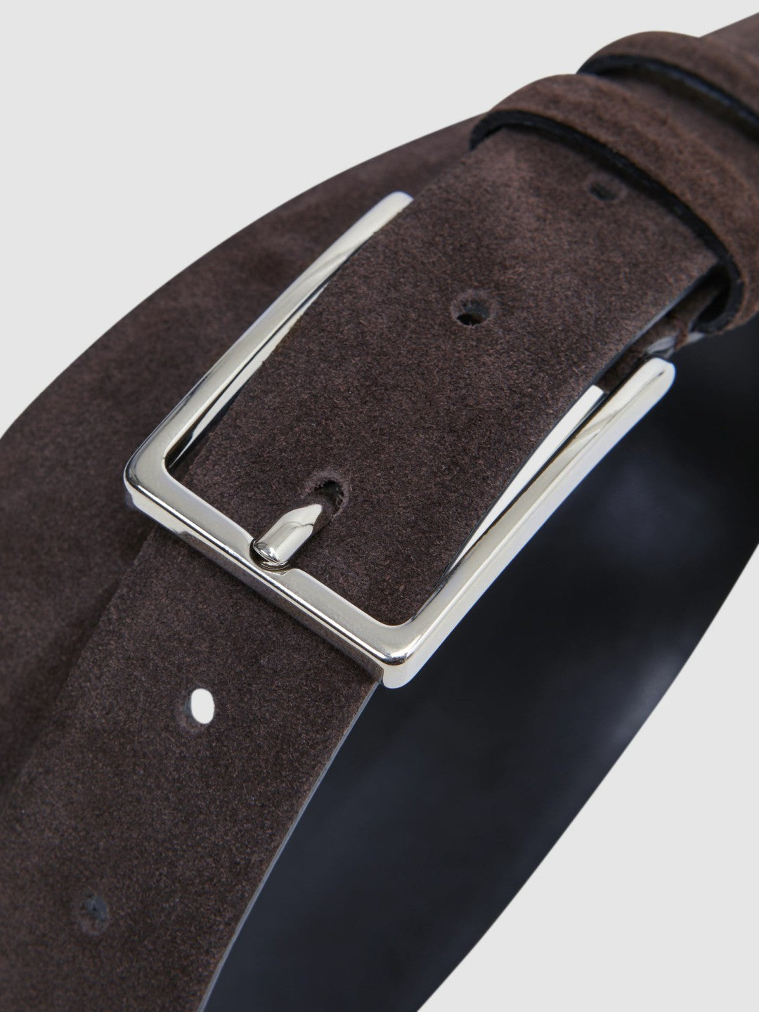 Reiss | Suede Belt in Chocolate
