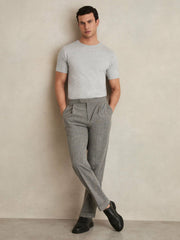Reiss | Cotton Crew Neck T-Shirt in Grey Marl